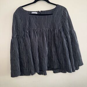 CO Collection Striped Bell Sleeve Blouse $600 Size Large